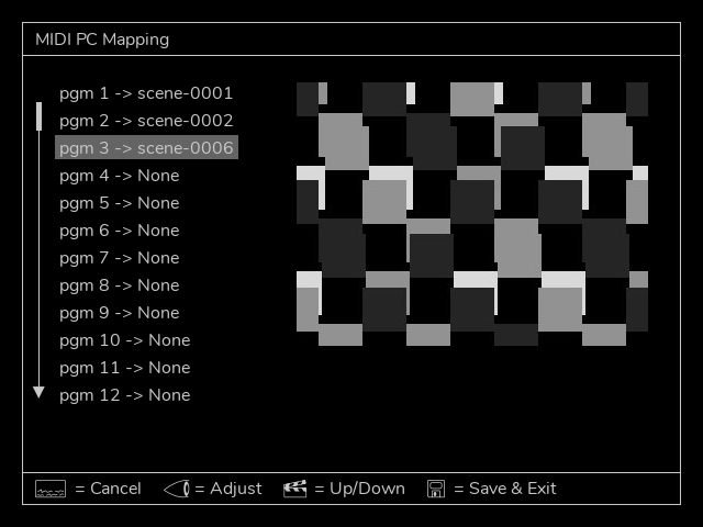 MIDI PC Mapping Menu